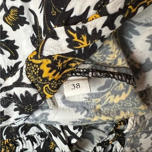 SANDRO Floral Print Long Sleeve V-Neck Faux Wrap Tiered Ruffle Mini Dress 6 - Picture 9 of 16